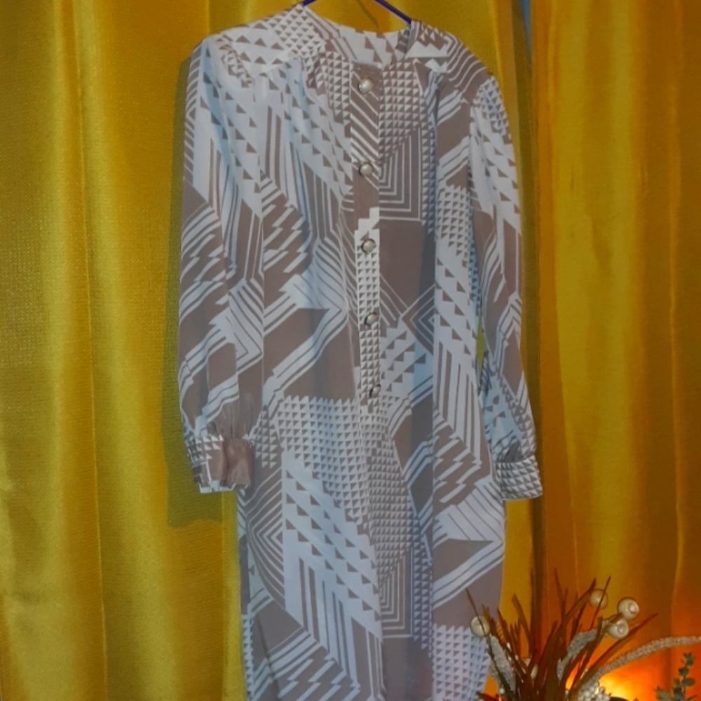 VTG Tan& Cream shift dress